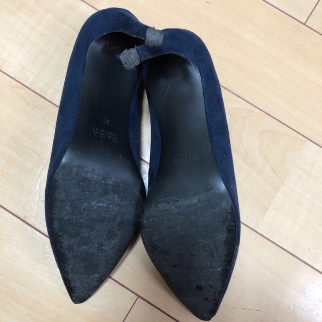 ZARA(ザラ)のザラ  zara  パンプス　ネイビー　スゥエード　 レディースの靴/シューズ(ハイヒール/パンプス)の商品写真