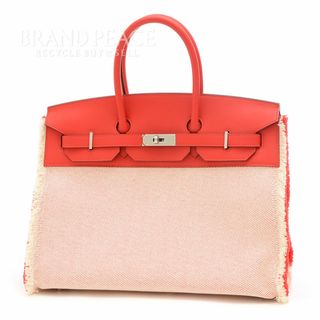 エルメス(Hermes)のエルメス バーキン35 フレイフレイ ツイルアッシュ/スイフト ルージュクー シ(ハンドバッグ)