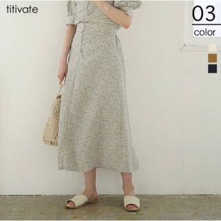 ティティベイト(titivate)のtitivateティティベイト リーフプリントフレアロングスカート(ロングスカート)