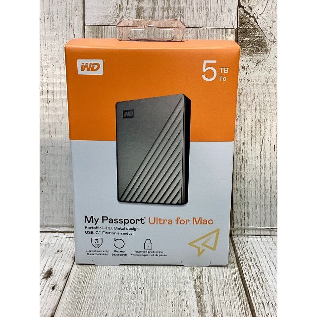 【新品未開封品】　WD Mac用ポータブルHDD 5TB USB Type-C