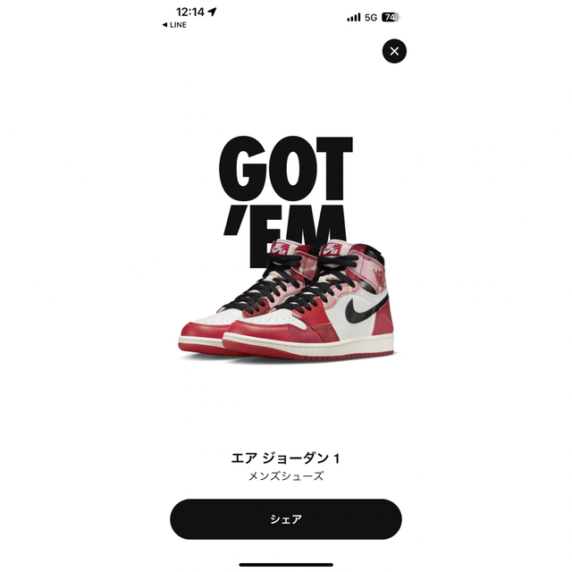 NIKE(ナイキ)のAJ1 スパイダーバース メンズの靴/シューズ(スニーカー)の商品写真