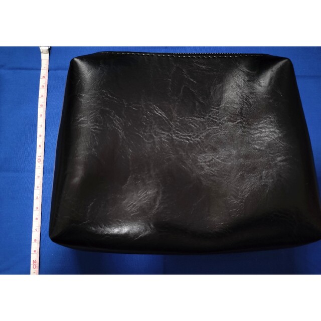 フェイクレザー ポーチ ブラック レディースのバッグ(ボディバッグ/ウエストポーチ)の商品写真