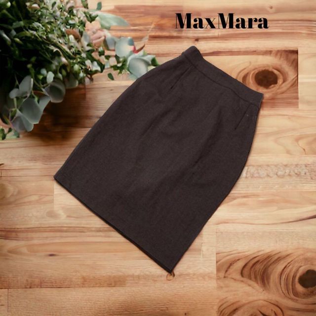 MaxMara マックスマーラ タイトウールスカート ブラウン 茶色36 | フリマアプリ ラクマ