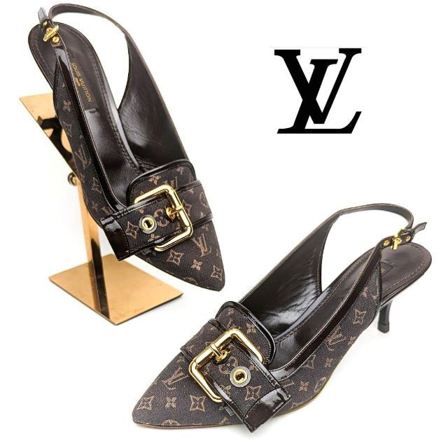 LOUIS VUITTON(ルイヴィトン)の未使用同様美品♥ルイヴィトン　モノグラム　ストラップパンプス　36.5 レディースの靴/シューズ(ハイヒール/パンプス)の商品写真