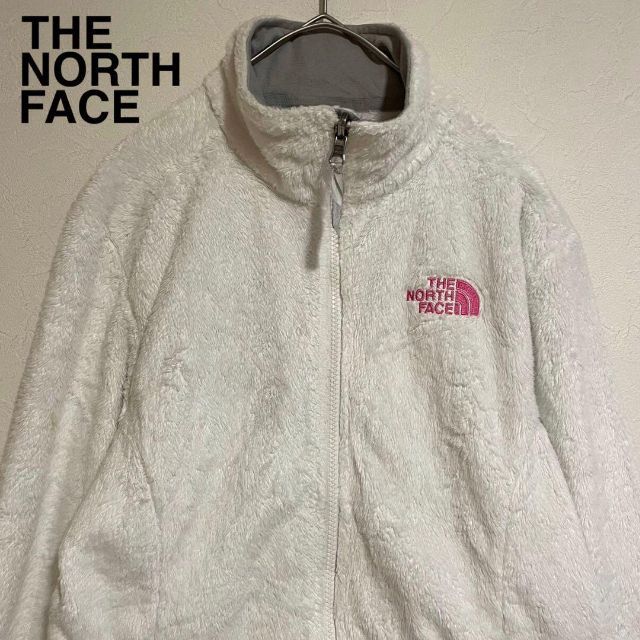 レア◎THE NORTH FACE◎フリース◎白×ピンク◎ロゴ刺繍◎可愛い◎着回