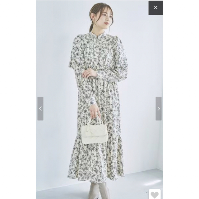 F定価dazzlin  バックリボンフラワーフレアワンピース