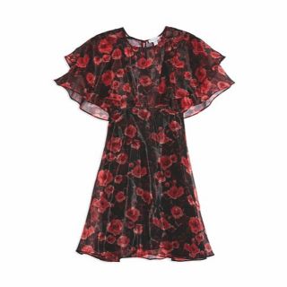 トップショップ(TOPSHOP)のさらにお値引きしました！美品　シアー 花柄 フレアワンピース(ひざ丈ワンピース)