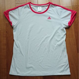 アディダス(adidas)のadidas climalite Tシャツ レディース サイズO 袖ピンク(ウェア)