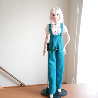 セキグチ(Sekiguchi)の【ハンドメイド】27cmドール アウトフィット ストレートサロペット ブルー系(人形)