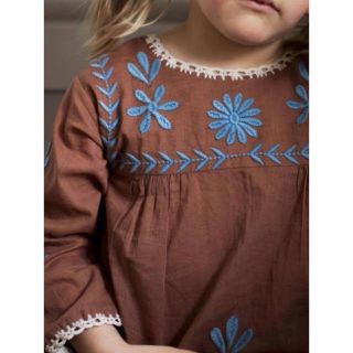 apolina kids 限定コーデュロイ刺繍ワンピース