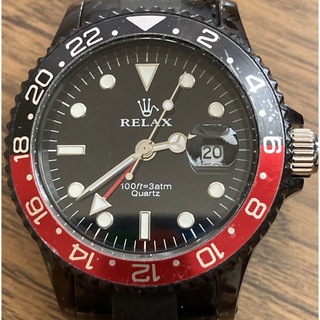 週末お値下げ！腕時計 RELAX GMTモデルブラッククリアベルト(腕時計(アナログ))