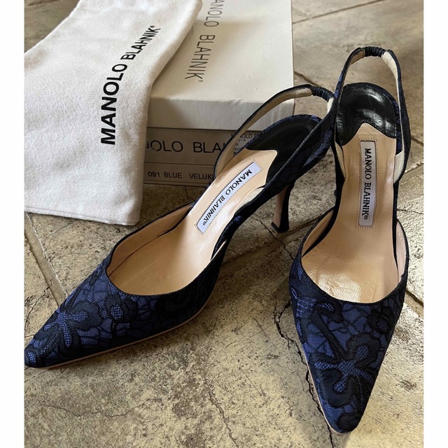 値 下 げ！ 美 品！MANOLO BLAHNIK ハラコ パンプス - サンダル