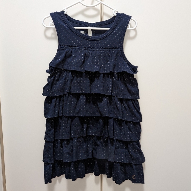 PETIT BATEAU(プチバトー)のPETIT BATEAU プチバトー フリルワンピース 102cm used キッズ/ベビー/マタニティのキッズ服女の子用(90cm~)(ワンピース)の商品写真