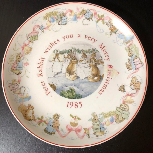 ピーターラビット(WEDGWOOD)1989年版限定・クリスマスプレート20cm