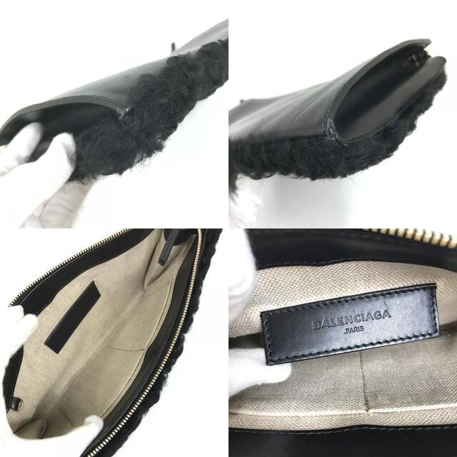 Balenciaga(バレンシアガ)のバレンシアガ BALENCIAGA ロゴ 347238 カバン クラッチバッグ ファー ブラック レディースのバッグ(クラッチバッグ)の商品写真