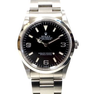 Th935391 ロレックス 腕時計 エクスプローラー1 Explorer I 14270 A番 SS 自動巻き ブラック文字盤 ROLEX 美品・