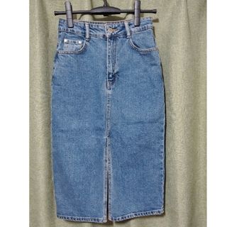 ZARA　美品　S～M　ストレッチデニム　ハイウエスト　マキシ丈ロングスカート