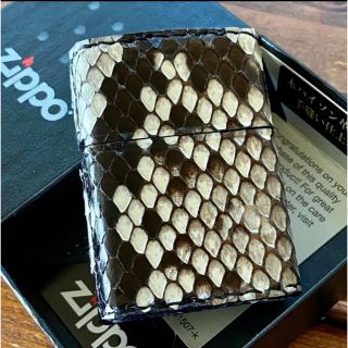 超希少　新品・未使用　zippo  バイソンオイルライター　本錦蛇革製