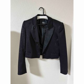 ザラ(ZARA)のZARA ラメジャケット　衣装　フォーマル　ダンス　クロップド(テーラードジャケット)