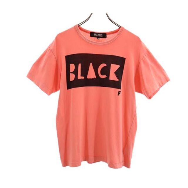 ブラックコムデギャルソン 2010年 日本製 ロゴプリント 半袖 Tシャツ M ピンク系 BLACK COMME des GARCONS メンズ   【230520】 メール便可