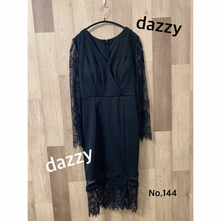 デイジーストア(dazzy store)のTika ドレス　レースワンピース　ブラック　細見えセクシータイトNo.144 (ミディアムドレス)