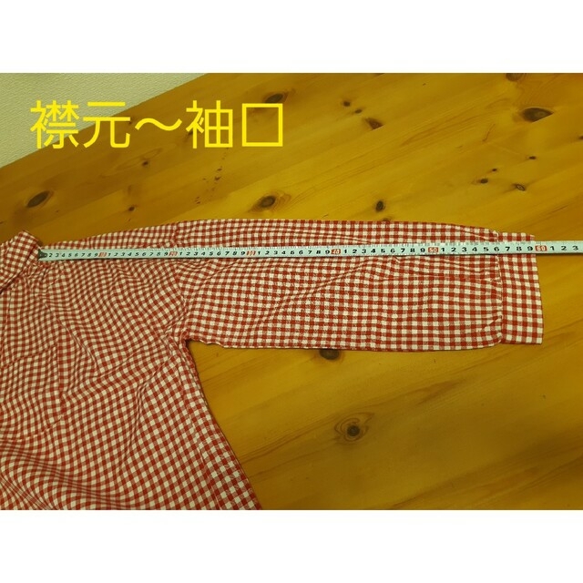 赤チェックシャツ  ブラウス 長袖 レディースのトップス(シャツ/ブラウス(長袖/七分))の商品写真