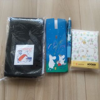 ムーミン(MOOMIN)の【非売品】ムーミン ボールペン PILOT メッシュバッグ  ポケットティッシュ(キャラクターグッズ)