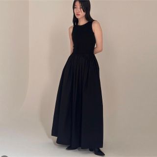 off all form DOCKING MAXI DRESS BLACK(ロングワンピース/マキシワンピース)