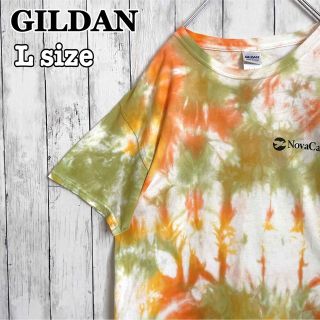 ギルタン(GILDAN)のタイダイ染め 半袖tシャツ GILDAN ギルダン マルチカラー Lサイズ 古着(Tシャツ/カットソー(半袖/袖なし))