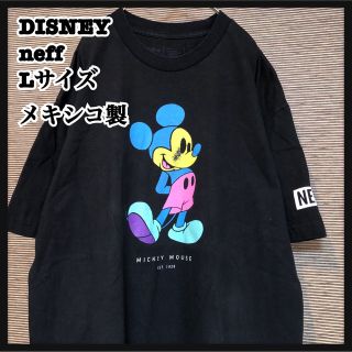 ネフ(Neff)の【ディズニー　ネフ】メキシコ製　半袖Tシャツ　ミッキー　カラフル　袖ロゴ44(Tシャツ/カットソー(半袖/袖なし))