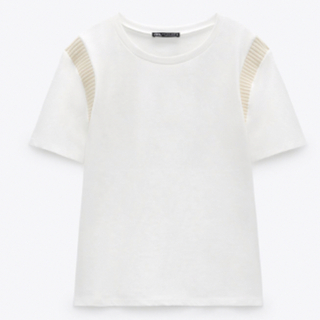 ザラ(ZARA)のZARA  新品タグ付き　Tシャツ 白(Tシャツ(半袖/袖なし))