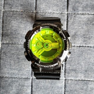 ジーショック(G-SHOCK)のカシオ　G-SHOCK　GA-110B　ブラック×グリーン　電池なし(腕時計(アナログ))