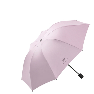 再入荷！ 【８本骨】日傘 晴雨兼用 完全遮光 　折りたたみ傘　携帯便利　ピンク(傘)