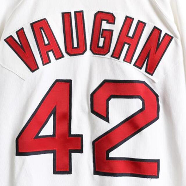 90s USA製 □ MLB ラッセル レッドソックス ベースボールシャツ L程の