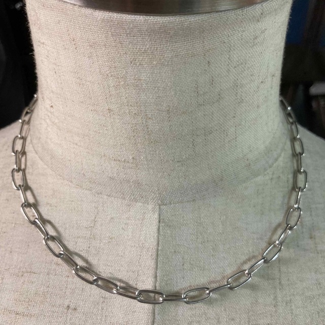 ヴィンテージ silver製ショートネックレスチェーン®️204