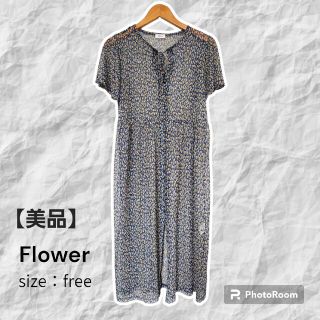 フラワー(flower)の着画あり　Flower　花柄ロングガウン(ロングワンピース/マキシワンピース)