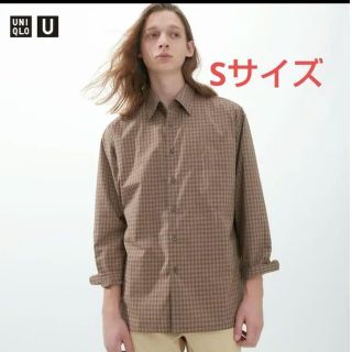 ユニクロ(UNIQLO)の【新品】Uniqlo U　オーバーサイズチェックシャツ（長袖）BROWN　S(シャツ)