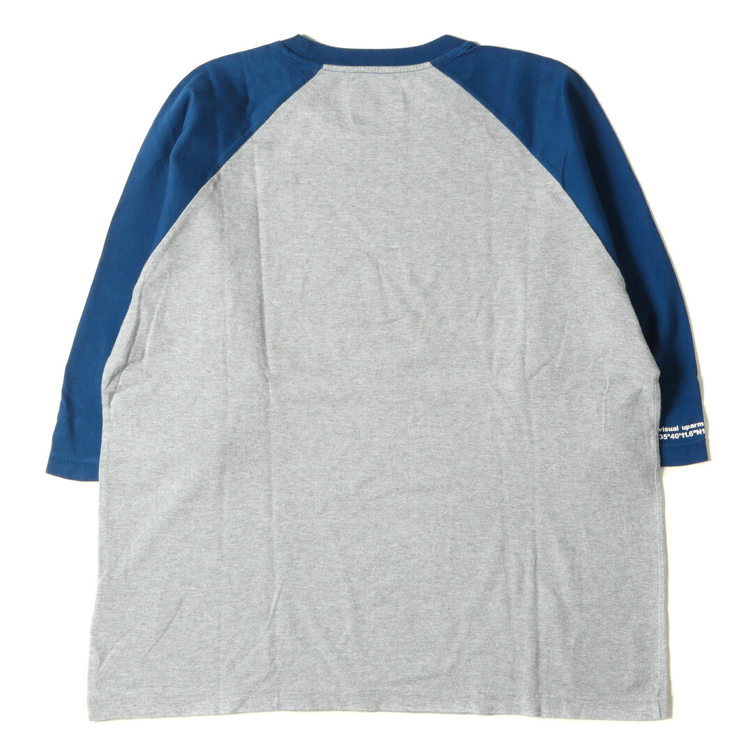 WTAPS ダブルタップス Tシャツ サイズ:M GPSロゴ 7分袖 ラグラン クルーネックTシャツ IAN / RAGLAN 21SS グレー ネイビー トップス カットソー 長袖 【メンズ】