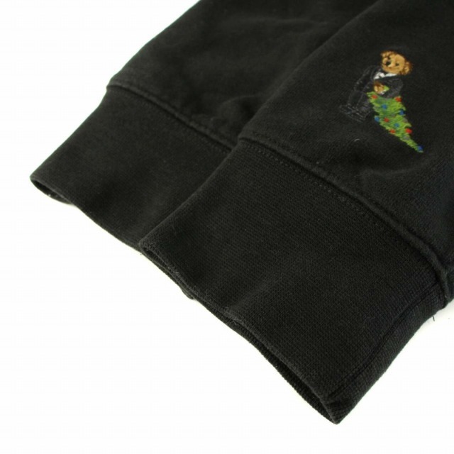 POLO RALPH LAUREN(ポロラルフローレン)のPOLO RALPH LAUREN パーカー 長袖 ポロベア刺繍 M 黒 茶 メンズのトップス(パーカー)の商品写真