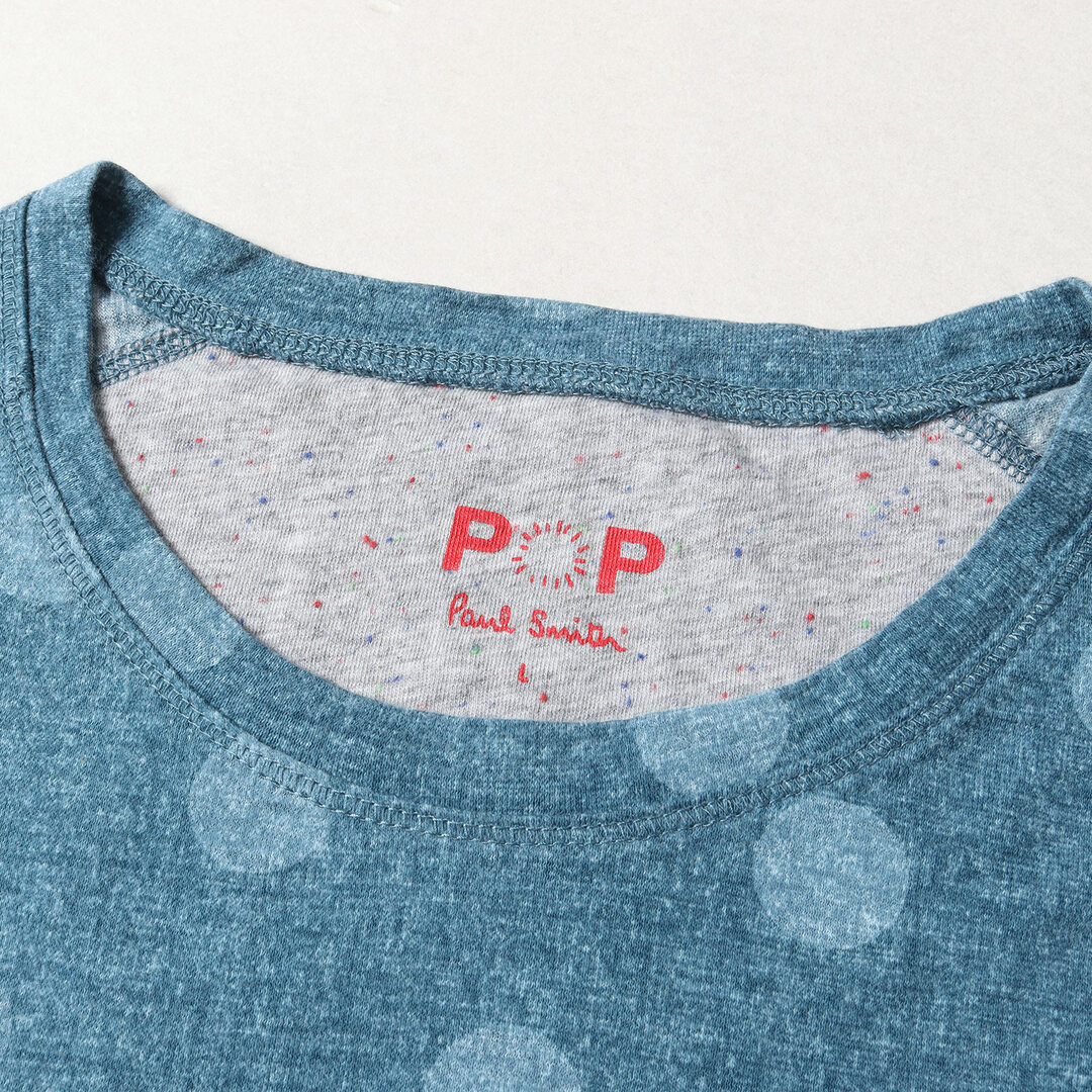 Paul Smith ポールスミス Tシャツ サイズ:L ドット プリント クルーネックTシャツ ラグラン ネイビー 紺 トップス カットソー 半袖  【メンズ】【中古】【美品】