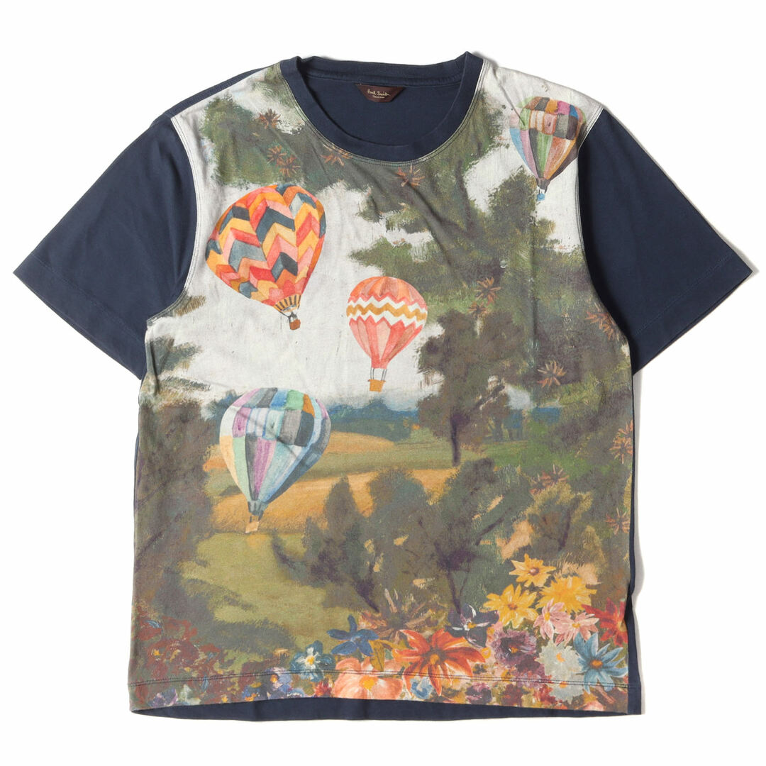 メンズPaul Smith ポールスミス Tシャツ サイズ:L アートプリント クルーネックTシャツ 184331 299Z 絵画 気球 ネイビー 紺 日本製 ブランド トップス カットソー 半袖【メンズ】