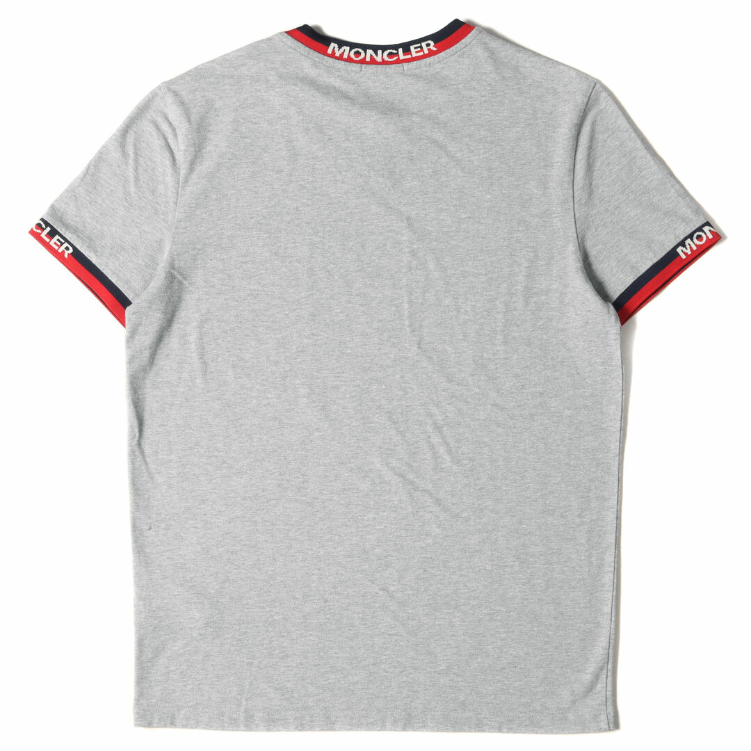 MONCLER モンクレール Tシャツ サイズ:S ロゴ ジャガード リブ ストレッチコットン モックネックTシャツ MAGLIA T-SHIRT  E10918000700 87296 19SS グレー トップス カットソー 半袖【メンズ】【中古】