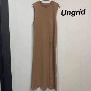 アングリッド(Ungrid)のungrid アングリット ロングジレ ワンピース スリット リブ ブラウン(チュニック)