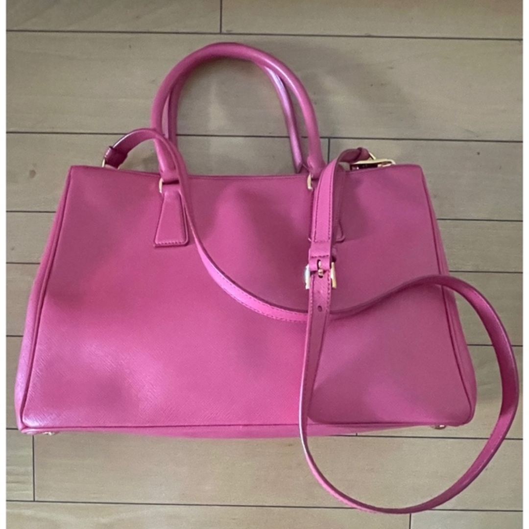 プラダ ショルダー ハンドバッグ2way サフィアーノ レザー ピンク美品