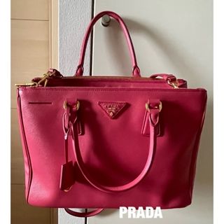 PRADA プラダ サフィアーノ レザー ハンドバッグ ショルダーバッグ ピンク