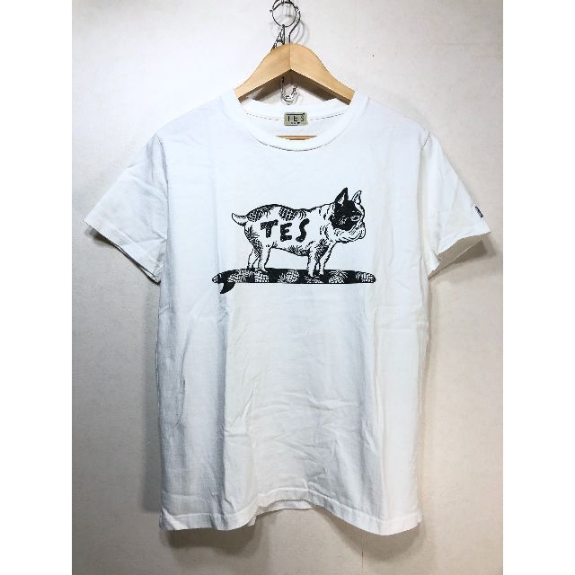 500502● TES Tシャツ M ホワイト 犬 ドッグ