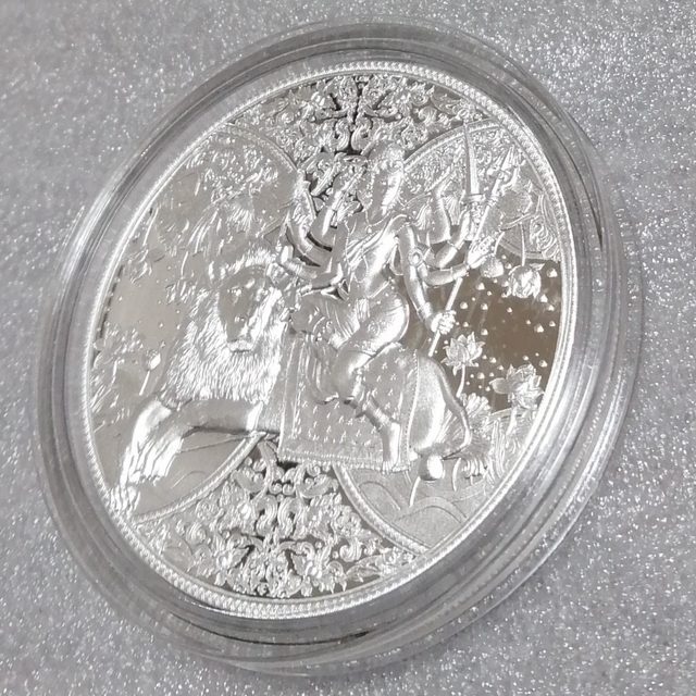 2枚セット カメルーン 2023 ヒンズー教の戦いの女神 ドゥルガー 銀貨