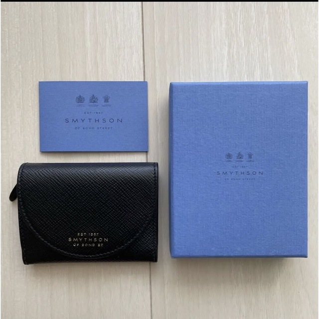 ファッション小物 スマイソン 三つ折りウォレット 黒 / SMYTHSON 財布