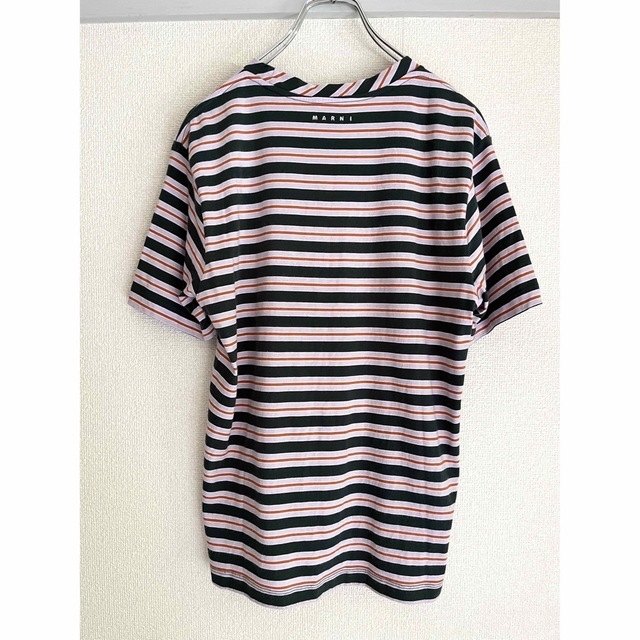 Marni(マルニ)のMARNI ボーダー半袖Tシャツ クルーネック コットン グリーン ピンク L レディースのトップス(Tシャツ(半袖/袖なし))の商品写真