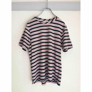 マルニ(Marni)のMARNI ボーダー半袖Tシャツ クルーネック コットン グリーン ピンク L(Tシャツ(半袖/袖なし))